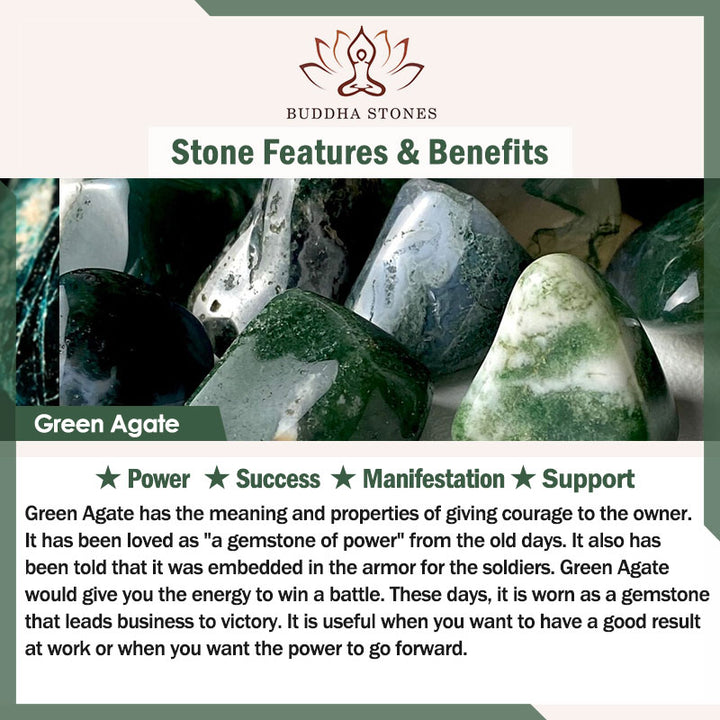 Buddha Stones Agata verde naturale Mala da polso Manifestazione Mala tascabile Decorazione per auto