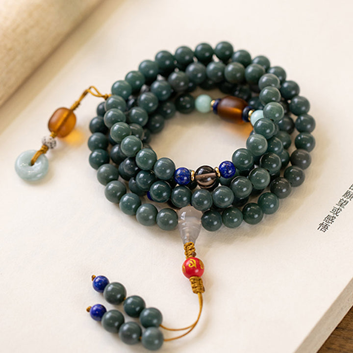 Buddha Stones 108 Perle Bodhi Seed Benedizione Meditazione Bracciale Mala