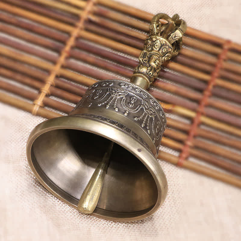 Buddha Stones Campana tibetana per meditazione e Vajra Dorje in rame, set di decorazioni per l'illuminazione