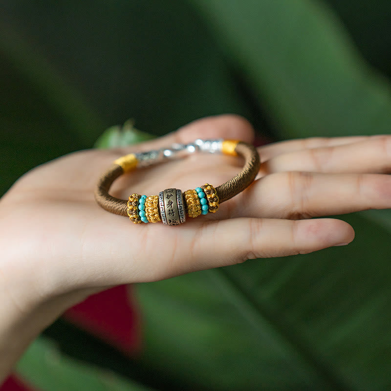 Bracciale intrecciato con amuleto Buddha Stones fatto a mano con nodo di King Kong, protezione dalla fortuna