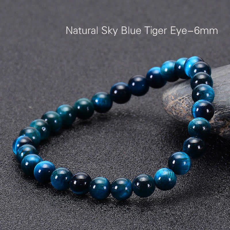 Braccialetto di protezione con occhio di tigre blu Buddha Stones