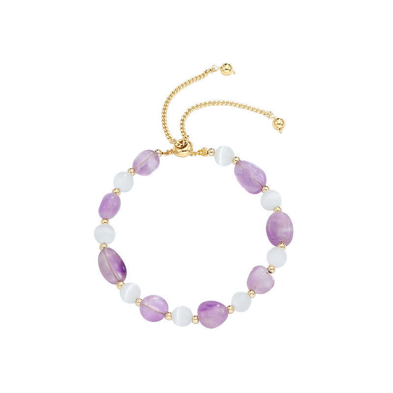 Bracciale di consapevolezza spirituale in quarzo rutilato nero e cristallo rosa ametista - image 5