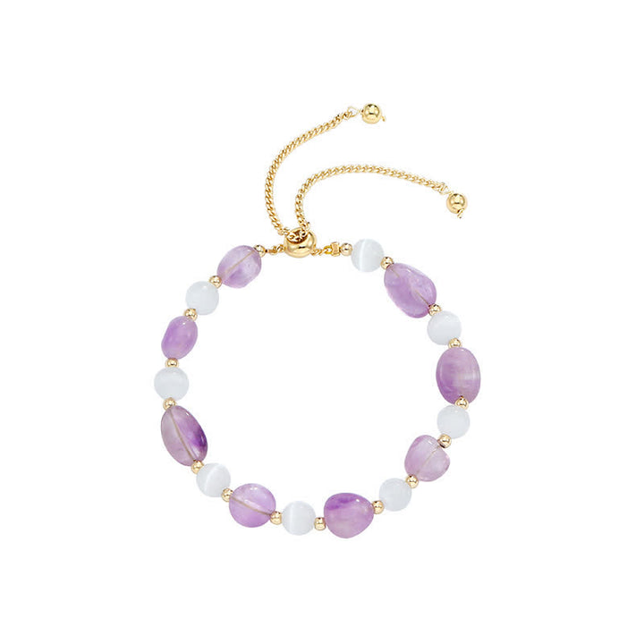 Bracciale di consapevolezza spirituale in quarzo rutilato nero e cristallo rosa ametista - image 5