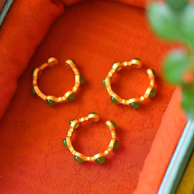 Anello regolabile Buddha Stones Cyan Jade Healing Calm - image 13