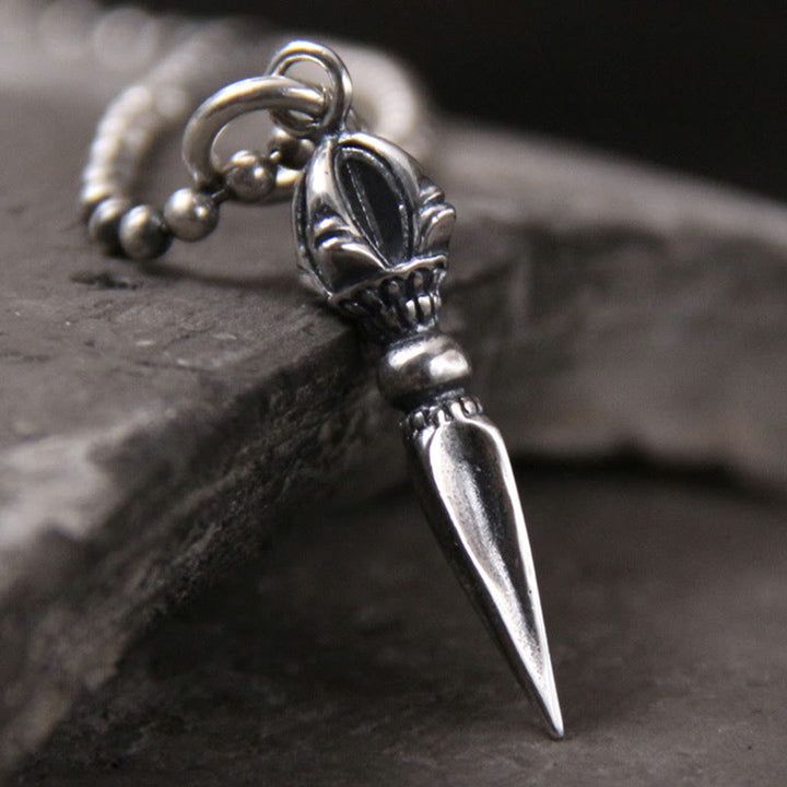 Buddha Stones 925 Sterling Silver Dorje Vajra Spiritual Power Forza Collana Pendente
