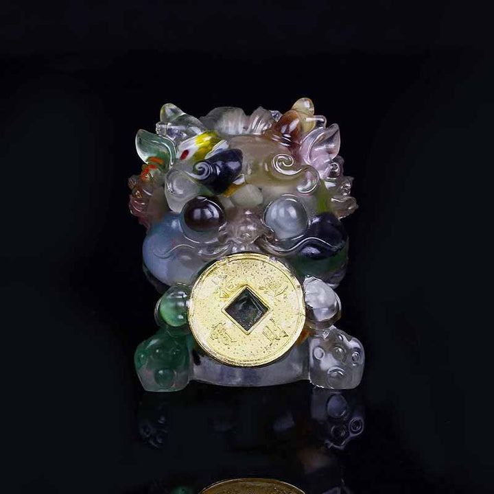 Buddha Stones fatte a mano carine PiXiu moneta d'oro cristallo Fengshui energia ricchezza fortuna decorazione della casa