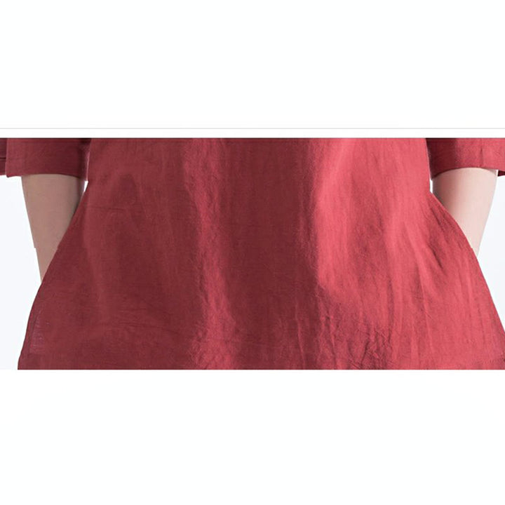 Buddha Stones Yoga Meditazione Preghiera Scollo a V Design Cotone Lino Abbigliamento Uniforme Zen Pratica Set da Donna