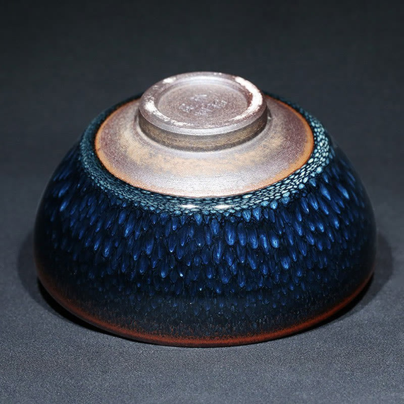 Buddha Stones fatto a mano blu francolino macchia cinese Jianzhan tazza da tè in ceramica Kung Fu tazza da tè ciotola