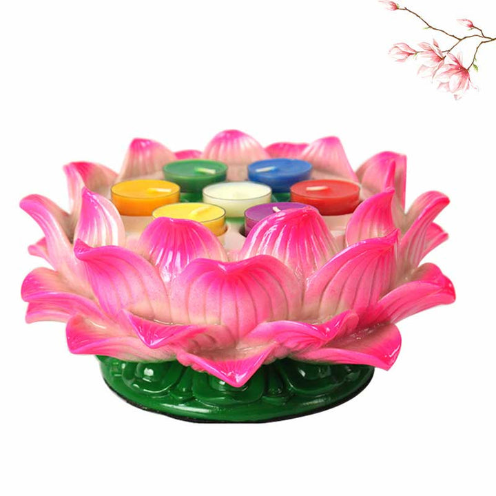 Buddha Stones Meditazione Preghiera Altare Fiore di Loto Portacandele Tempio Buddista Rituali Usa Articoli