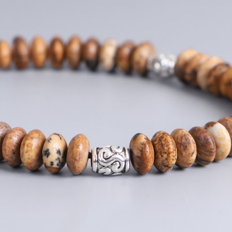 Braccialetto con perline positive Picture Jasper