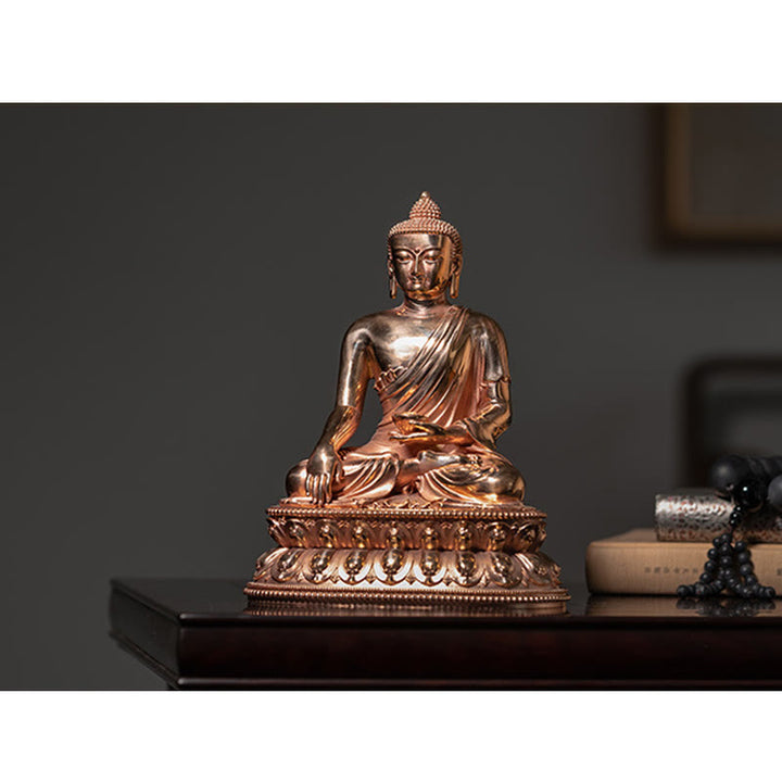 Statua di Buddha Gautama Shakyamuni in rame, decorazione per la casa
