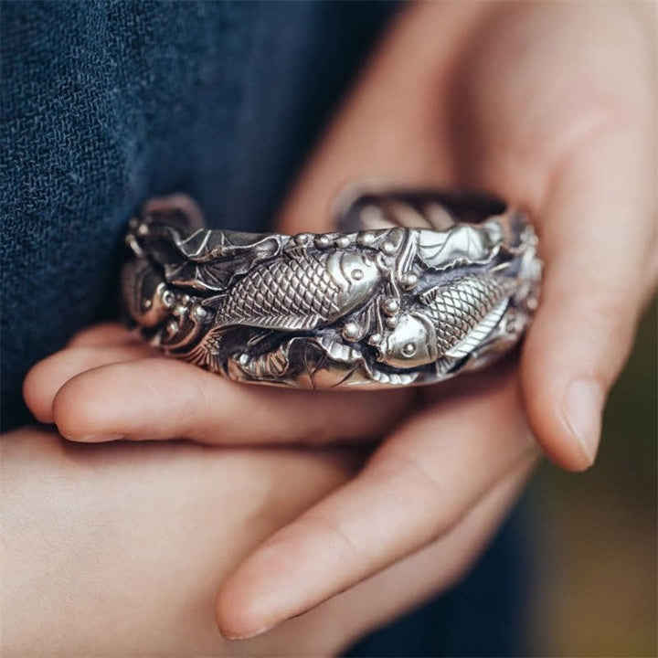 Buddha Stones Buddha Stones Pesce Koi Loto Fortuna Ricchezza Braccialetto