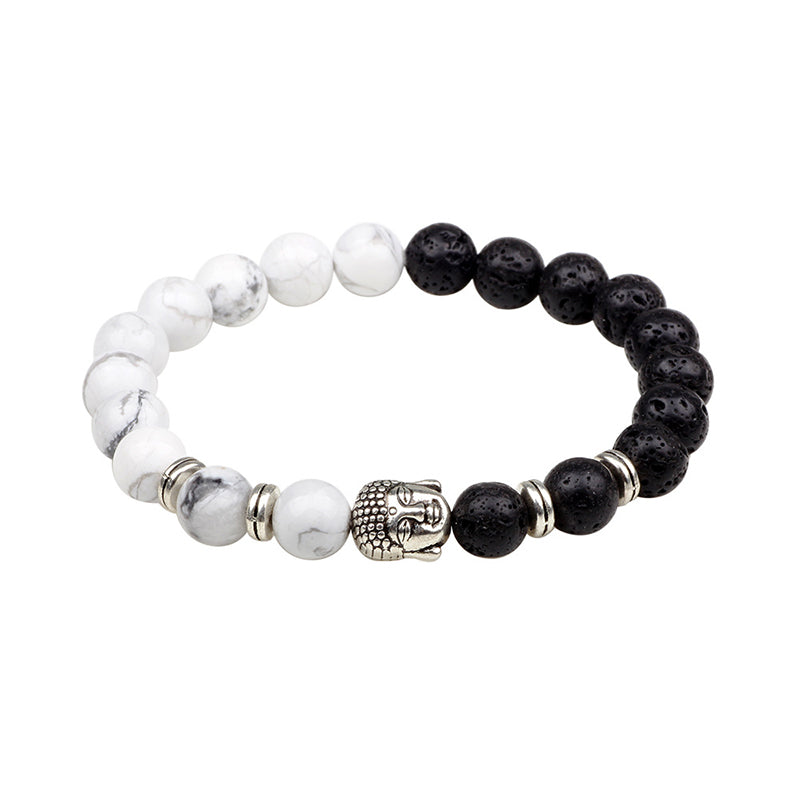 Bracciale Buddha Stones Onice Nero Naturale Fortuna