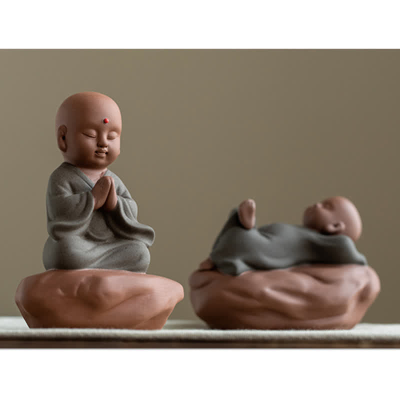 Decorazione di cura calma con fiore di Buddha in legno di pesca nera