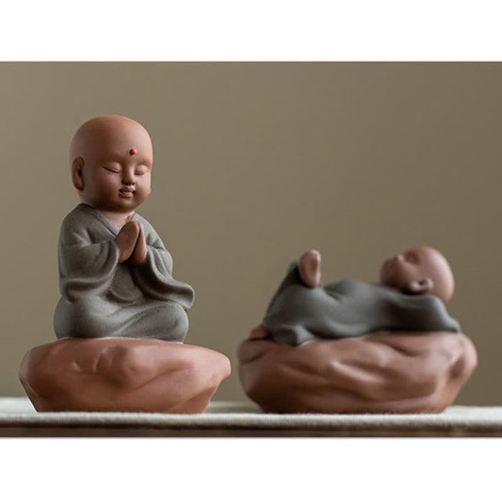 Decorazione di cura calma con fiore di Buddha in legno di pesca nera