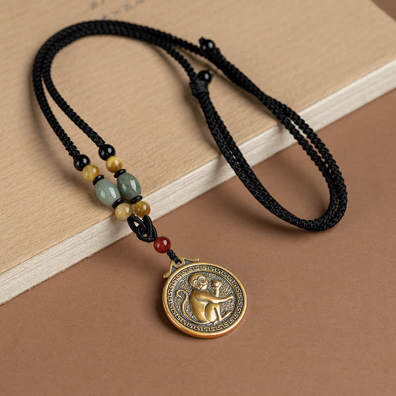 Collana con ciondolo di 12 segni zodiacali cinesi, benedizione, ricchezza e fortuna - Scimmia - image 21
