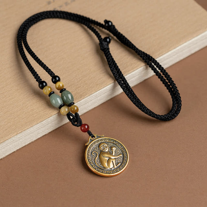Collana con ciondolo di 12 segni zodiacali cinesi, benedizione, ricchezza e fortuna - Scimmia - image 21