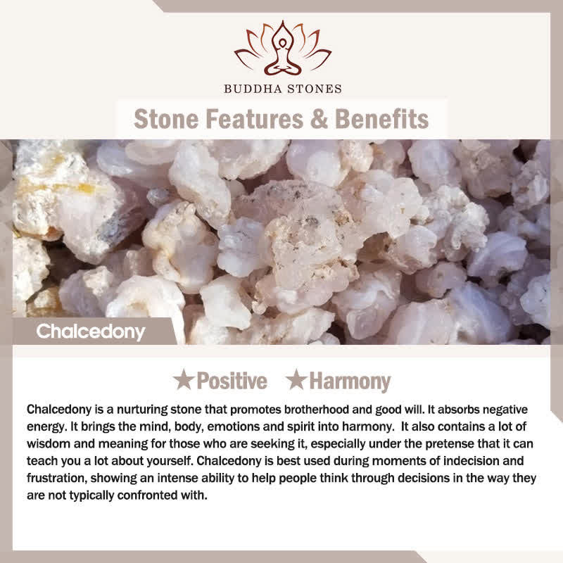 Braccialetto Armonia in Calcedonio Grigio Naturale Buddha Stones