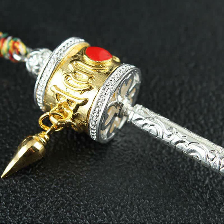 Tibet Om Mani Padme Hum Ruota di preghiera Pace Borsa girevole Decorazione da appendere all'auto