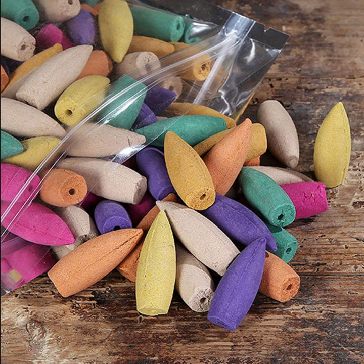 Buddha Stones Incenso a riflusso con aromi misti, confezione da 50 coni