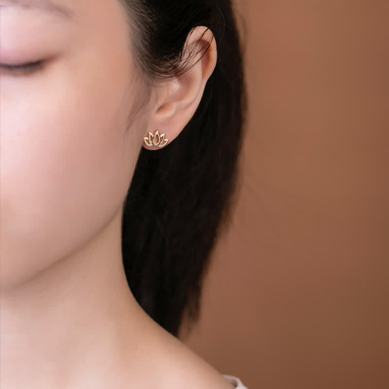 Orecchini Buddha Stones 925 Sterling Silver Lotus Flower Blessing - image 4