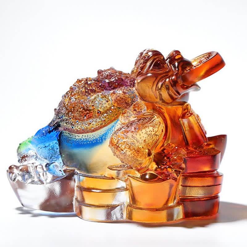 Rana Feng Shui fatta a mano in cristallo Liuli, pezzo d'arte, ricchezza, decorazione per la casa e l'ufficio - image 11