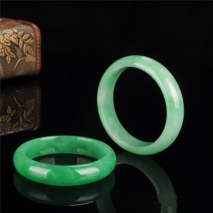 Bracciale rigido in giada con Buddha Stones, per guarigione, abbondanza e protezione. - image 7