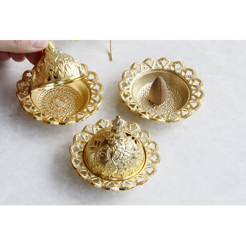 Mini bruciatore di incenso per meditazione Tibetan Gold