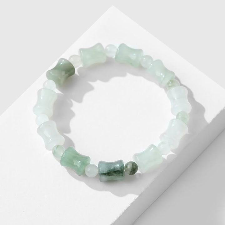 Braccialetto Buddha Stones Jade Coconut Shell Bamboo Pattern Abbondanza Fortuna
