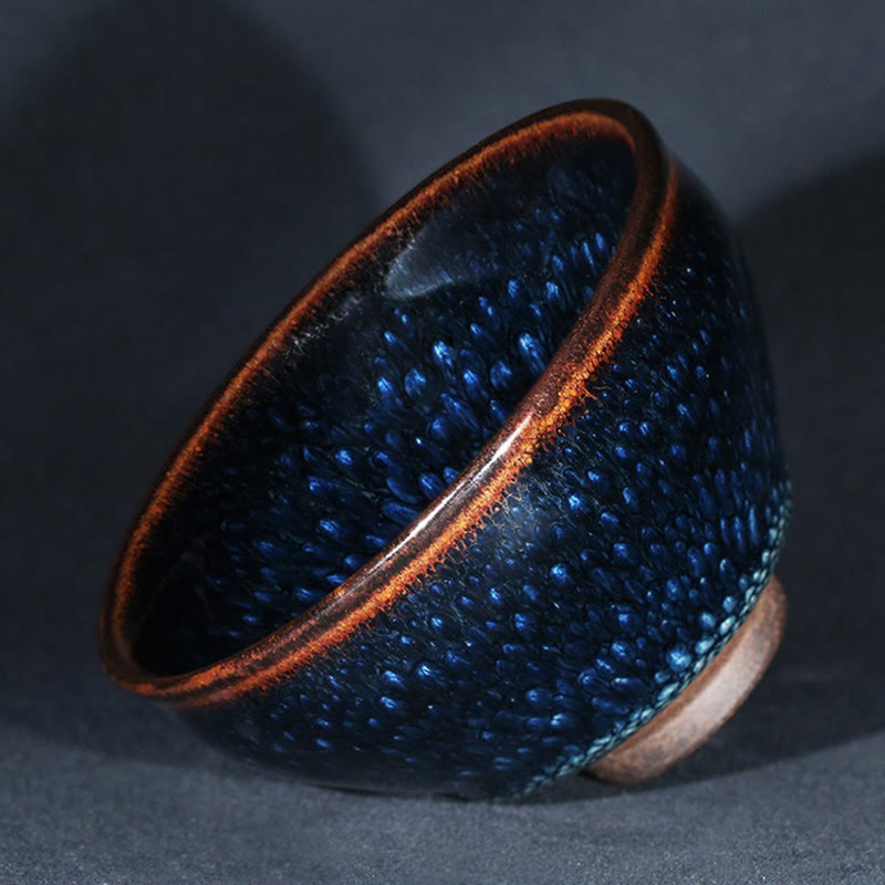Buddha Stones fatto a mano blu francolino macchia cinese Jianzhan tazza da tè in ceramica Kung Fu tazza da tè ciotola