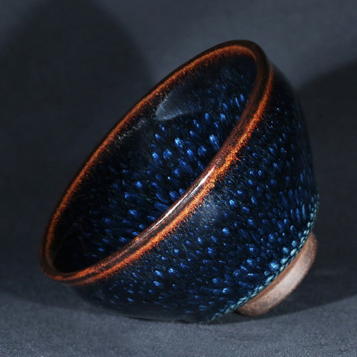 Buddha Stones fatto a mano blu francolino macchia cinese Jianzhan tazza da tè in ceramica Kung Fu tazza da tè ciotola