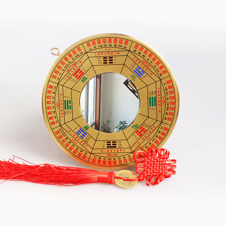 Mappa Feng Shui Bagua Moneta di rame Mappa energetica dell'equilibrio del nodo cinese - 16 centimetri - Mappa dei Nove Palazzi Bagua - Specchio convesso - image 13