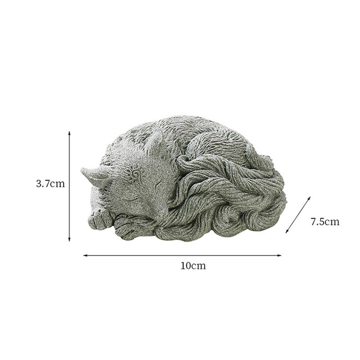 Buddha Stones Piccola volpe a nove code Protezione Casa Tè Animale domestico Figurina Decorazione