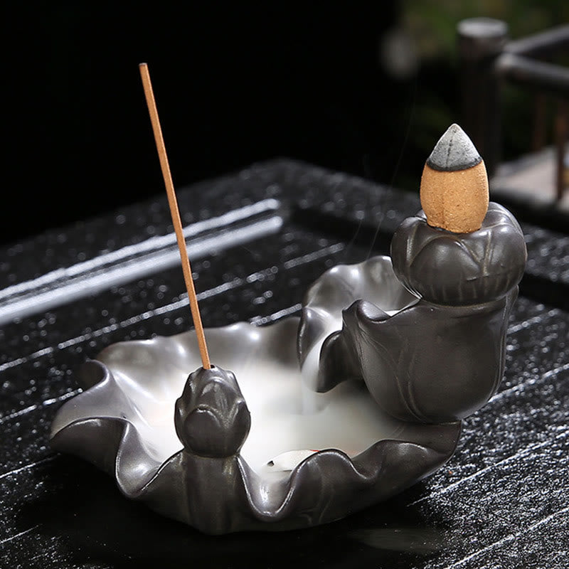 Decorazione per bruciatore di incenso portafortuna con pesce koi Buddha Stones - image 6
