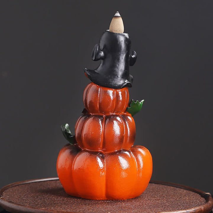 Zucche di Halloween, fantasma, resina, fontana di fumo a riflusso, bruciatore di incenso, decorazione