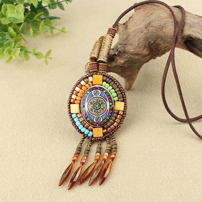 Buddha Stones Mandala Pattern Perline Collana Creatività Ciondolo
