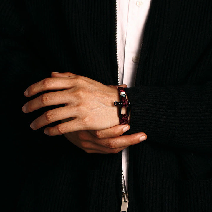 Bracciale con fibbia in acciaio inossidabile con design semplice Buddha Stones Luck
