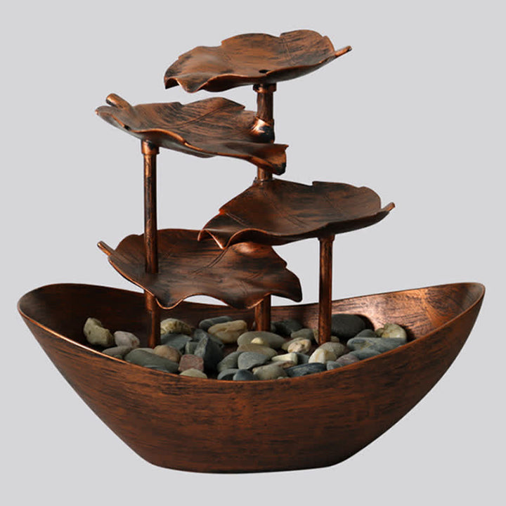 Ornamenti da tavolo per fontana a cascata a forma di foglia di loto con Buddha Stones e luce LED, decorazione per ufficio e scrivania - image 13