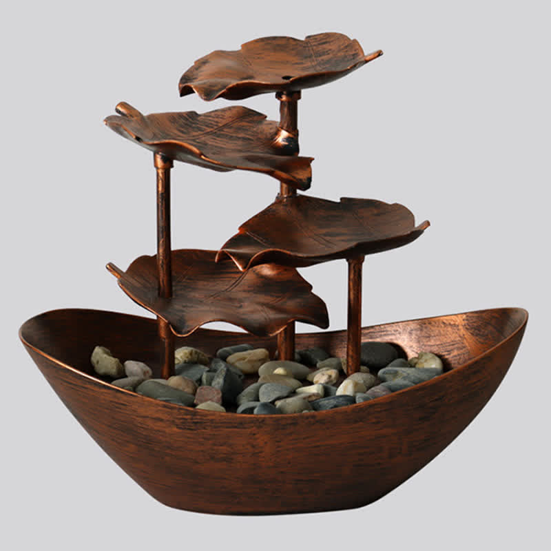 Ornamenti da tavolo per fontana a cascata a forma di foglia di loto con Buddha Stones e luce LED, decorazione per ufficio e scrivania - image 12
