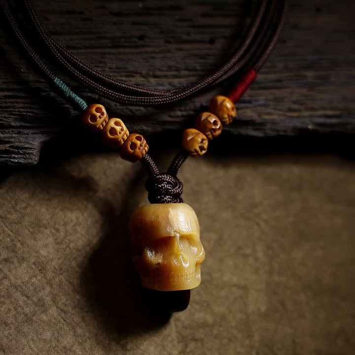 Buddha Stones Tibetano Osso di Cammello Teschio Il Signore del Cadavere Collana con Ciondolo per la Protezione della Foresta