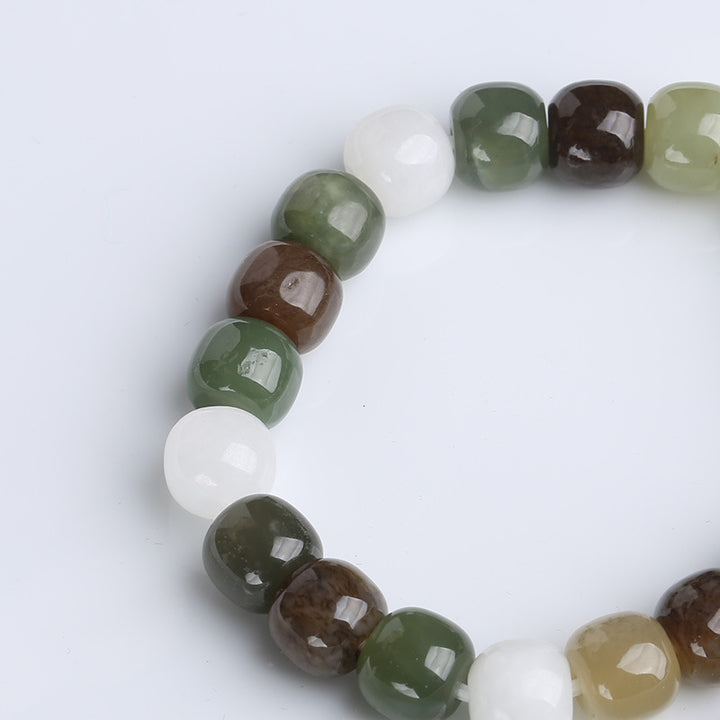 Braccialetto di benedizione della fortuna in giada sfumata Buddha Stones