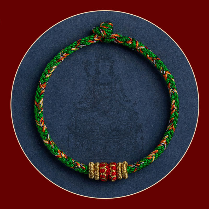 Buddha Stones Tibet Fatto a mano Zodiaco cinese Buddha natale Fortuna Forza Braccialetto di corda intrecciata