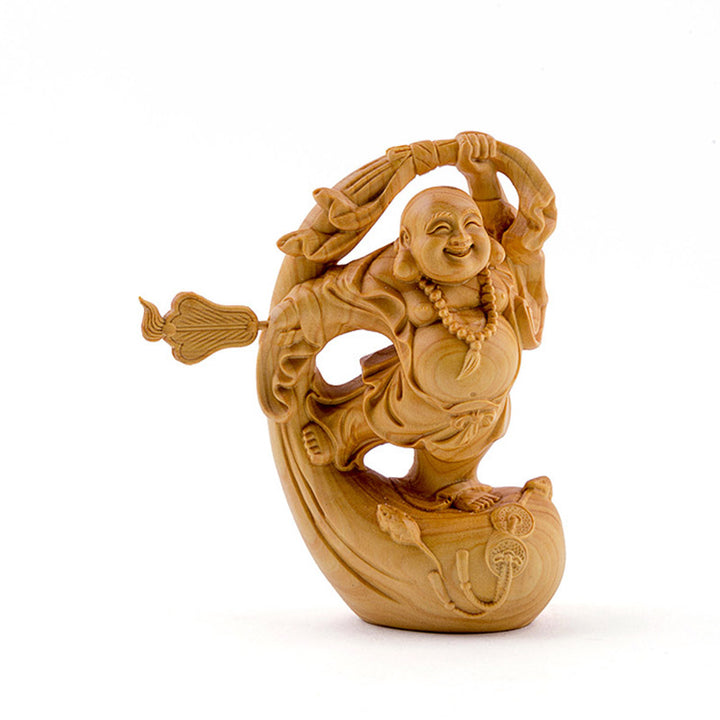 Decorazione per la casa della prosperità del bosso del Buddha che ride