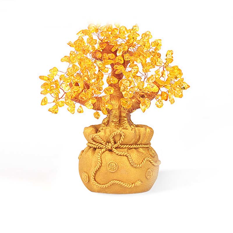 Buddha Stones Ornamento in pietra preziosa naturale citrino per l'albero dei soldi - Feng Shui per la prosperità - image 10