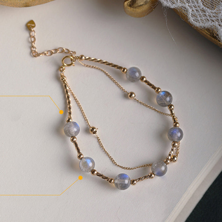 Bracciale a catena affascinante e positiva in pietra di luna