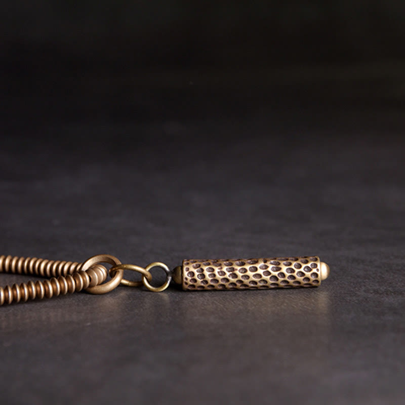 Braccialetto multistrato in pietra lavica vintage Buddha Stones Copper Healing