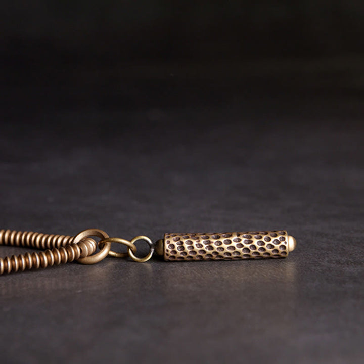 Braccialetto multistrato in pietra lavica vintage Buddha Stones Copper Healing