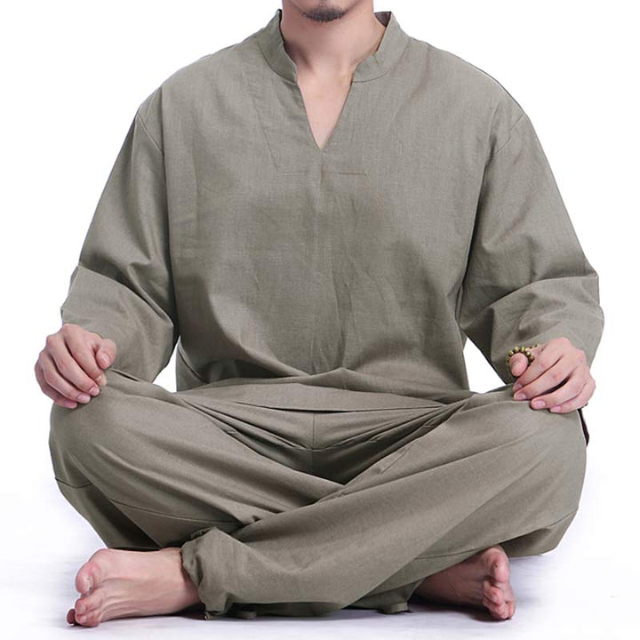 Buddha Stones Meditazione Preghiera Spirituale Zen Pratica Yoga Abbigliamento Uomo Set - DarkSeaGreen - US/UK/AU44, EU54 (3XL) - image 0