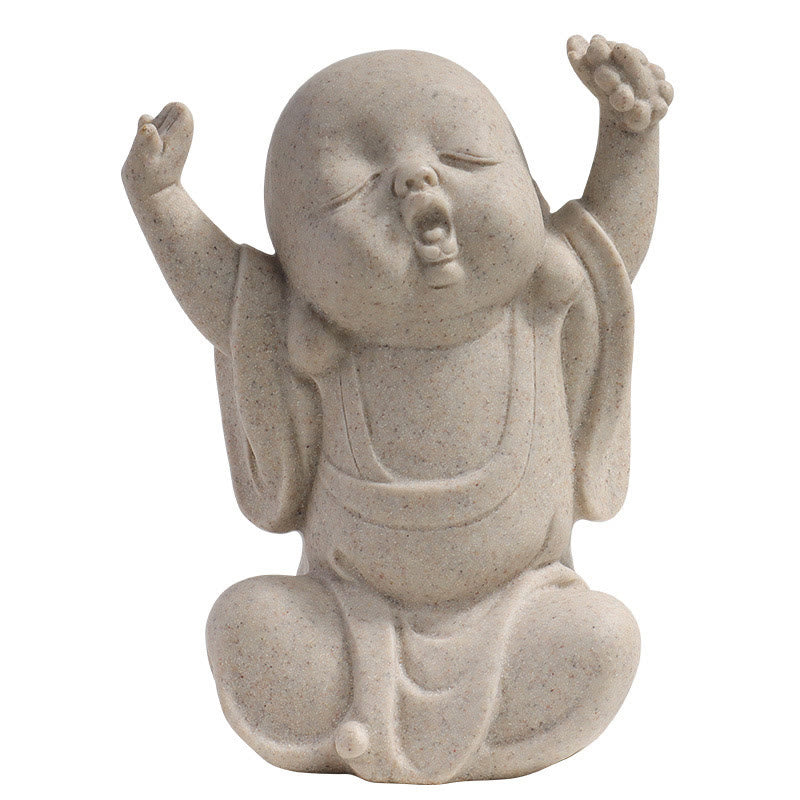 Buddha Stones Meditazione Tibetana Buddha Monaco Benedizione Serenità Resina Decorazione della casa
