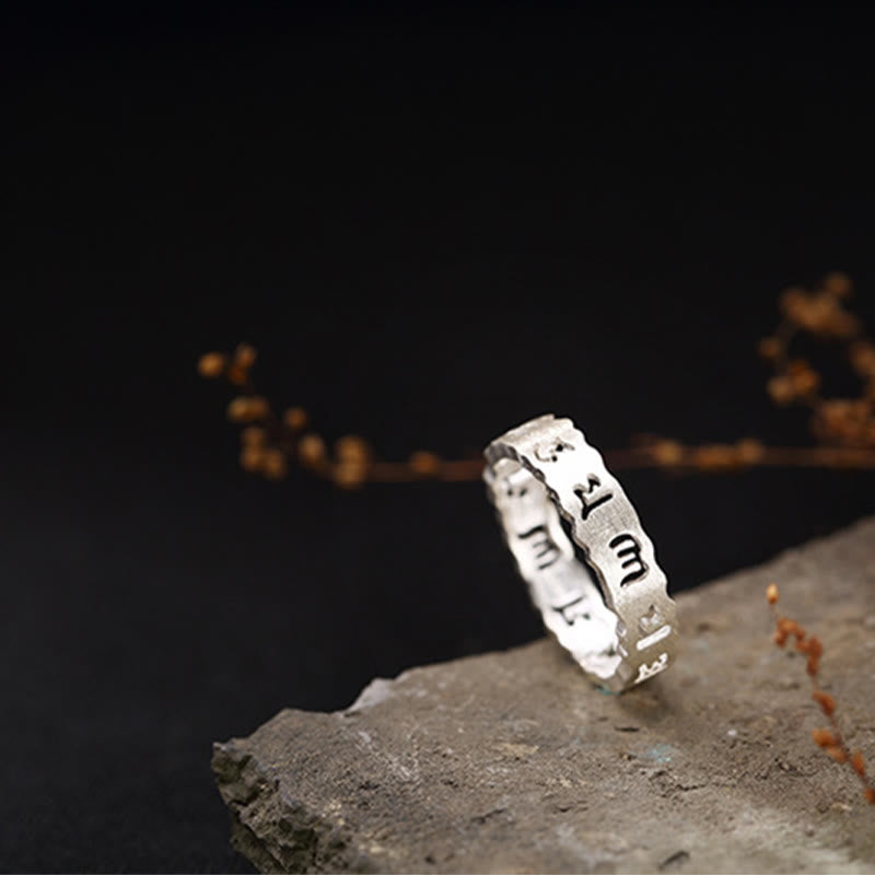 Buddha Stones Tibetano Argento Sterling 925 Om Mani Padme Hum Pace Cavo - image 5